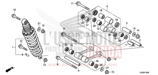 COUSSIN ARRIERE CRF250RLAJ de 2018